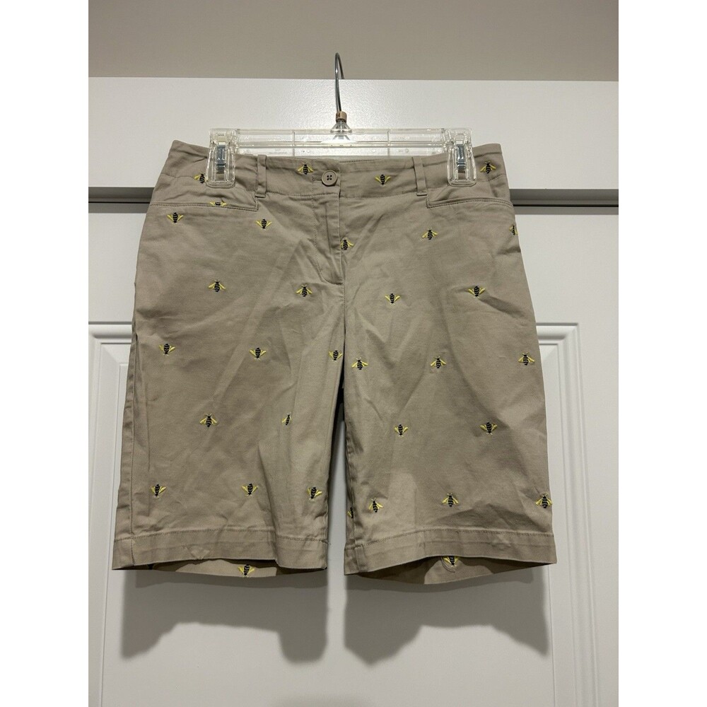 Women's Talbots Size 6 P Honeybee Embroidered Bermuda Shorts Fairycore Preppy